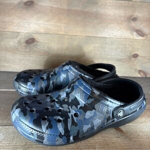 crocs classic mens size 8 shoes blue camo lined slip on comfort clogs sandals